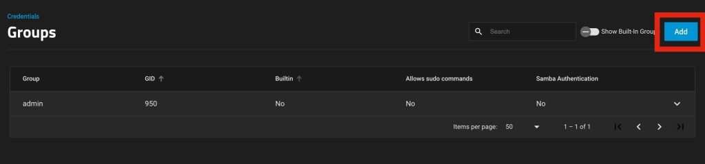 truenas add group
